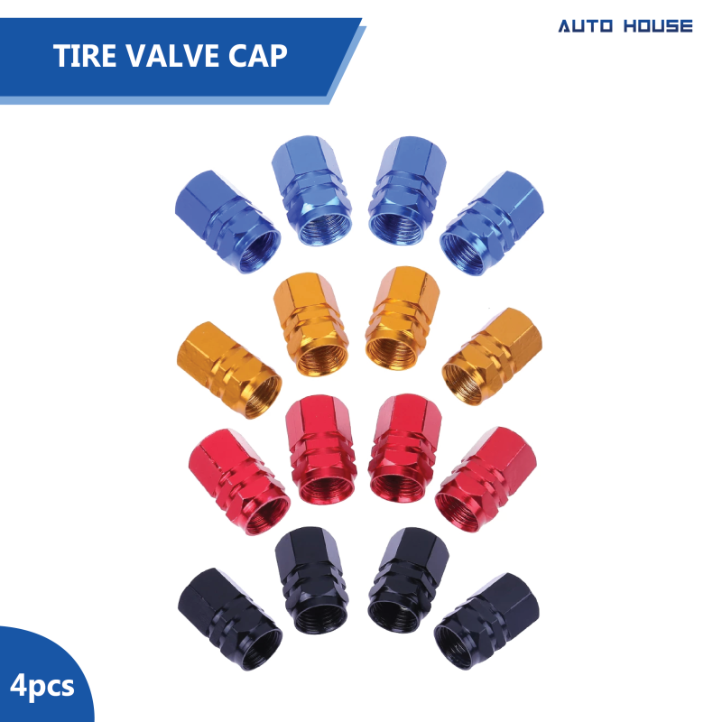 Car Wheel Tires Styling Round Valves Caps Universal Aluminum Multi Colours 4Pcs