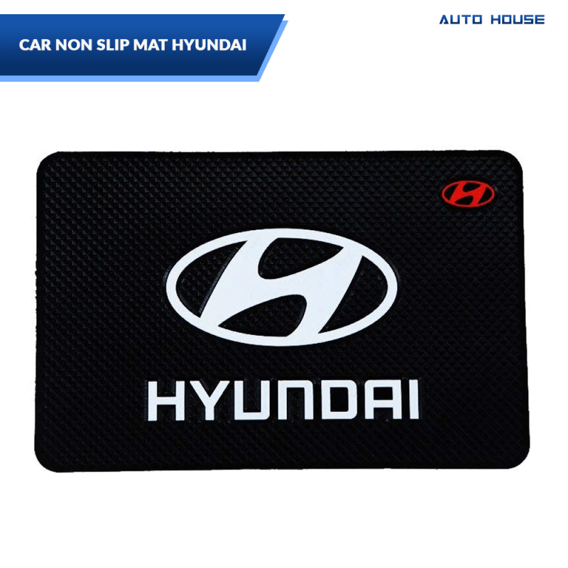Hyundai Car Non Slip Sticky Dashboard Mat - Large Size Black Color