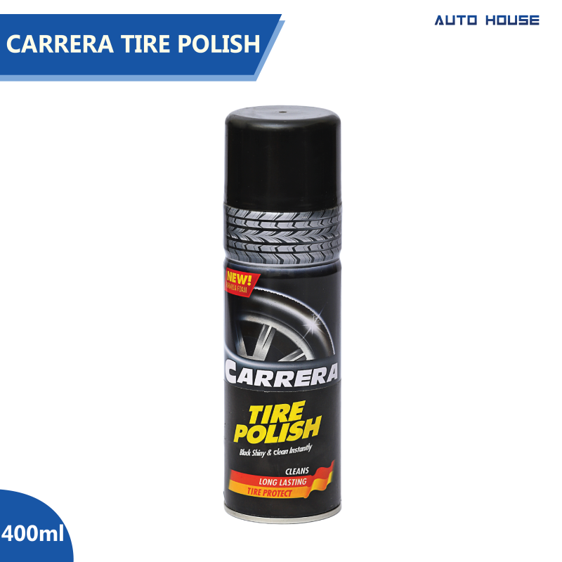 Carrera Tire Polish Foam Spray – Shiny and Clean Instantly Tire Glow and Cleaner for Car, truck, Motorcycle 400ml