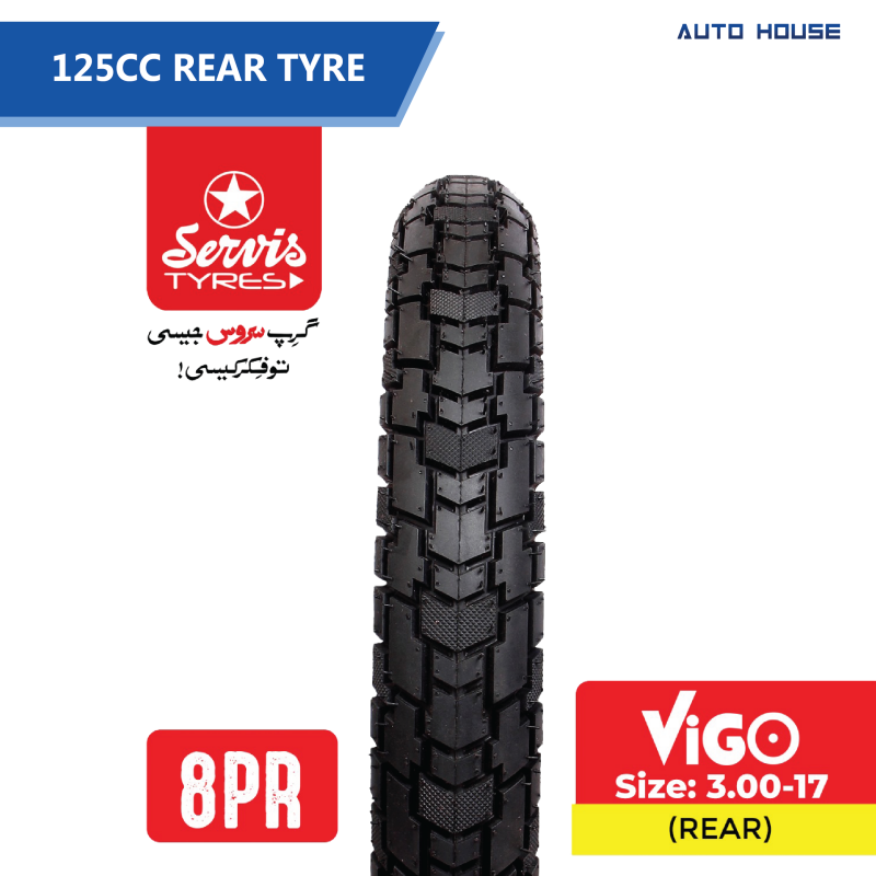 125cc Motorcycle Tyre Tube Set Vigo 3.00-17 (Rear) 8 PR